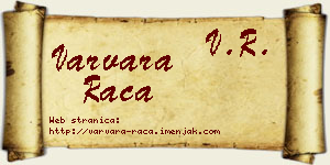 Varvara Raca vizit kartica
